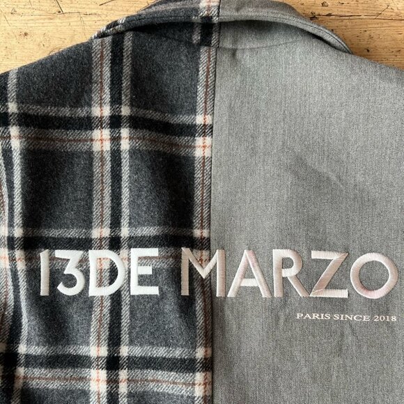 13De Marzo Plaid Blazer Jacket Grey - Picture 7 of 16